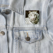 Badge Carré 5 Cm Tigre blanc (En situation)