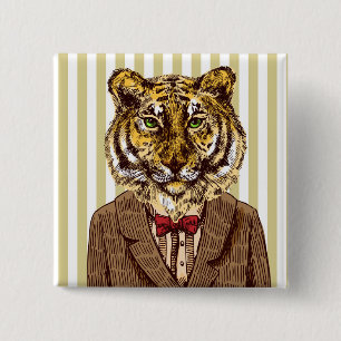 Badge Carré 5 Cm Tigre dans l'usage de soirée