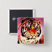 Badge Carré 5 Cm Tigre de Sibérie (Devant & derrière)