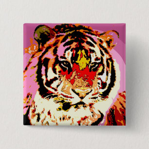 Badge Carré 5 Cm Tigre sibérien