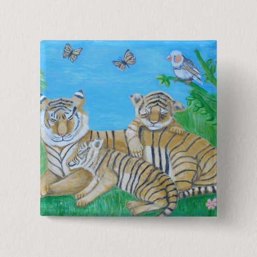 Badge Carré 5 Cm tigres (Devant)