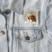 Badge Carré 5 Cm tigres sur neige (En situation)
