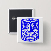 Badge Carré 5 Cm Tiki Toby - Rouge (Devant & derrière)