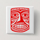 Badge Carré 5 Cm Tiki Toby - Rouge (Devant)
