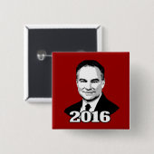 Badge Carré 5 Cm Tim Kaine 2016 (Devant & derrière)