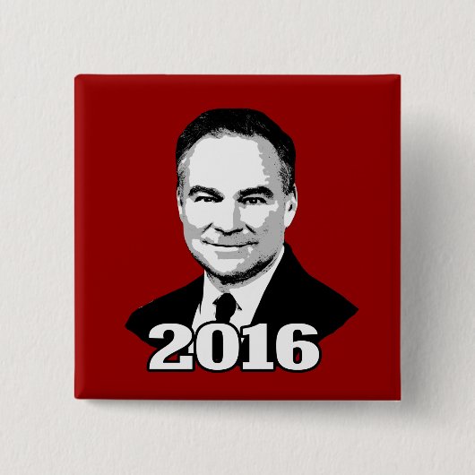Badge Carré 5 Cm Tim Kaine 2016 (Devant)