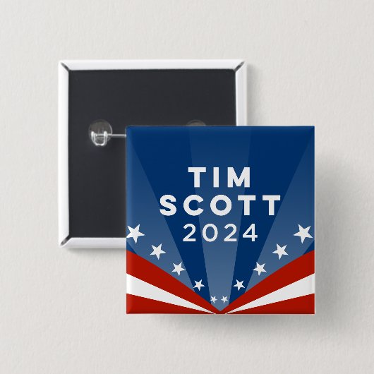 Badge Carré 5 Cm Tim Scott 2024 (Devant & derrière)