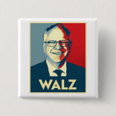 Badge Carré 5 Cm Tim Walz (Devant)