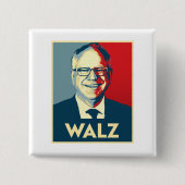 Badge Carré 5 Cm Tim Walz (Devant)