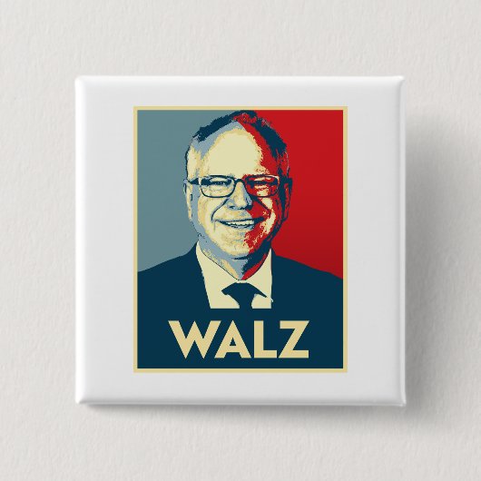 Badge Carré 5 Cm Tim Walz (Devant)