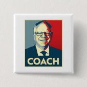 Badge Carré 5 Cm Tim Walz COACH (Devant)