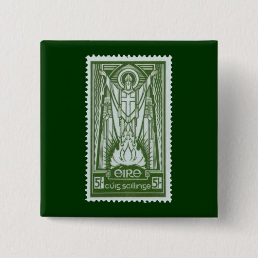 Badge Carré 5 Cm Timbre-poste irlandais de St Patrick (Devant)