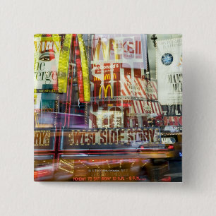 Badge Carré 5 Cm Times Square au crépuscule