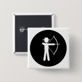 Badge Carré 5 Cm Tir à l'arc (Devant & derrière)