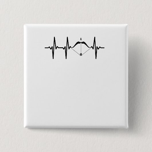 Badge Carré 5 Cm Tir à l'arc Coeur et Archer à la flèche (Devant)