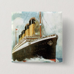 Badge Carré 5 Cm Titanic en mer
