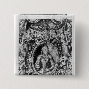 Badge Carré 5 Cm Titlepage de Bible de l'évêque, pub. en 1568