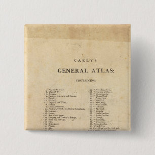 Badge Carré 5 Cm Titre Page atlas général de Carey