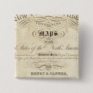 Badge Carré 5 Cm Titre Page Nouveau atlas américain