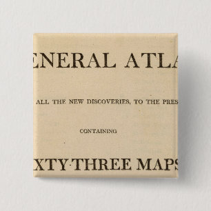Badge Carré 5 Cm Titre Page Nouveau atlas général élégant