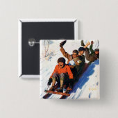 Badge Carré 5 Cm Tobagganing (Devant & derrière)