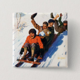 Badge Carré 5 Cm Tobagganing