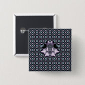 Badge Carré 5 Cm Toile violette (Devant & derrière)