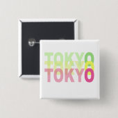 Badge Carré 5 Cm Tokyo (Devant & derrière)