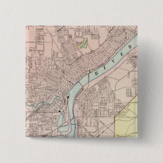 Badge Carré 5 Cm Tolède, Ohio (Devant)