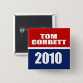 BADGE CARRÉ 5 CM TOM CORBETT, GOUVERNEUR (Devant & derrière)