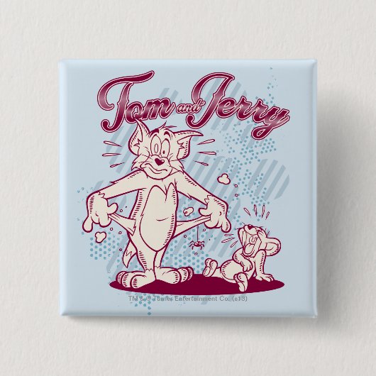 Badge Carré 5 Cm Tom et Jerry Broke (Devant)
