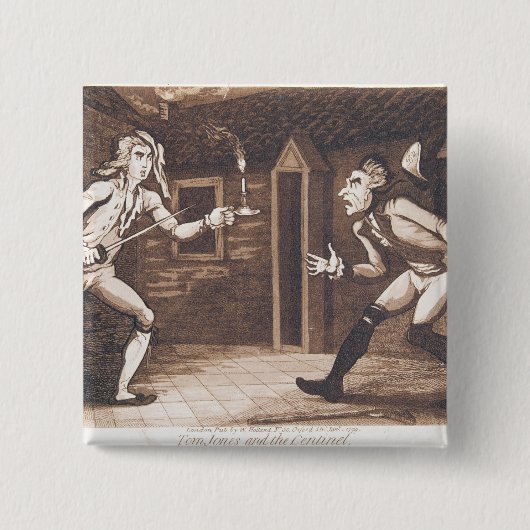 Badge Carré 5 Cm Tom Jones et le Centinel, 1799 (Devant)