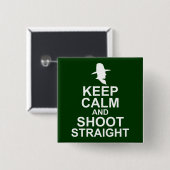 Badge Carré 5 Cm Tom Mix Gardez le calme et tirez droit (Devant & derrière)