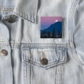 Badge Carré 5 Cm Tombe nocturne en Alaska (En situation)