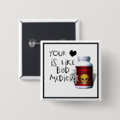 Badge Carré 5 Cm Ton Amour est comme.... (Devant & derrière)