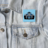 Badge Carré 5 Cm Toon Hotrod Art  (En situation)