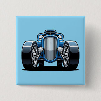 Badge Carré 5 Cm Toon Hotrod Art 