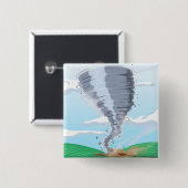 Badge Carré 5 Cm Tornade Twister (Devant & derrière)