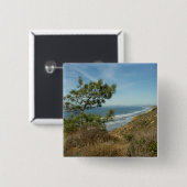 Badge Carré 5 Cm Torrey Pine and California Coastline Landscape (Devant & derrière)