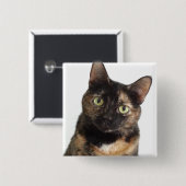 Badge Carré 5 Cm Tortoiseshell (Devant & derrière)