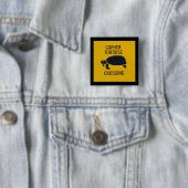 Badge Carré 5 Cm Tortue de Gopher croisant 2 (En situation)