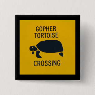 Badge Carré 5 Cm Tortue de Gopher croisant 2