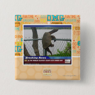 Badge Carré 5 Cm Tortue d'Excaping