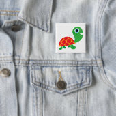 Badge Carré 5 Cm Tortue impressionnante (En situation)