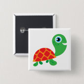 Badge Carré 5 Cm Tortue impressionnante (Devant & derrière)