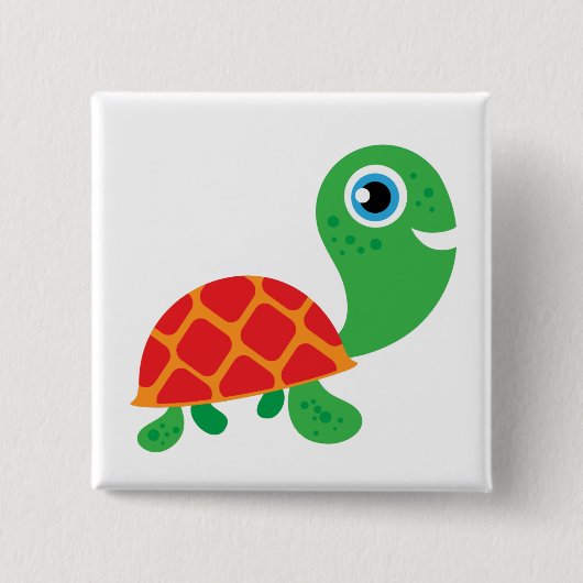 Badge Carré 5 Cm Tortue impressionnante (Devant)