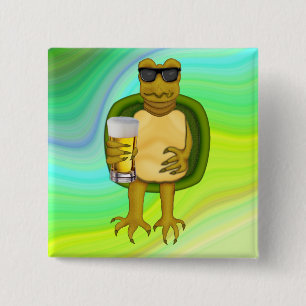 Badge Carré 5 Cm Tortue soif