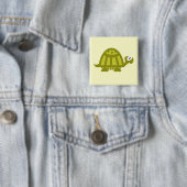 Badge Carré 5 Cm Tortue verte (En situation)