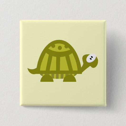Badge Carré 5 Cm Tortue verte (Devant)