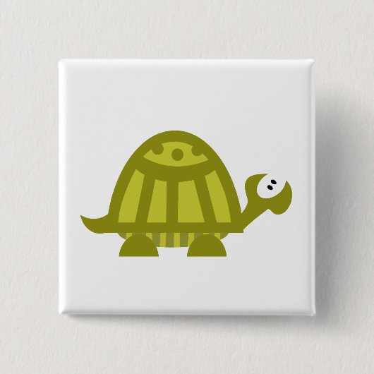 Badge Carré 5 Cm Tortue verte (Devant)